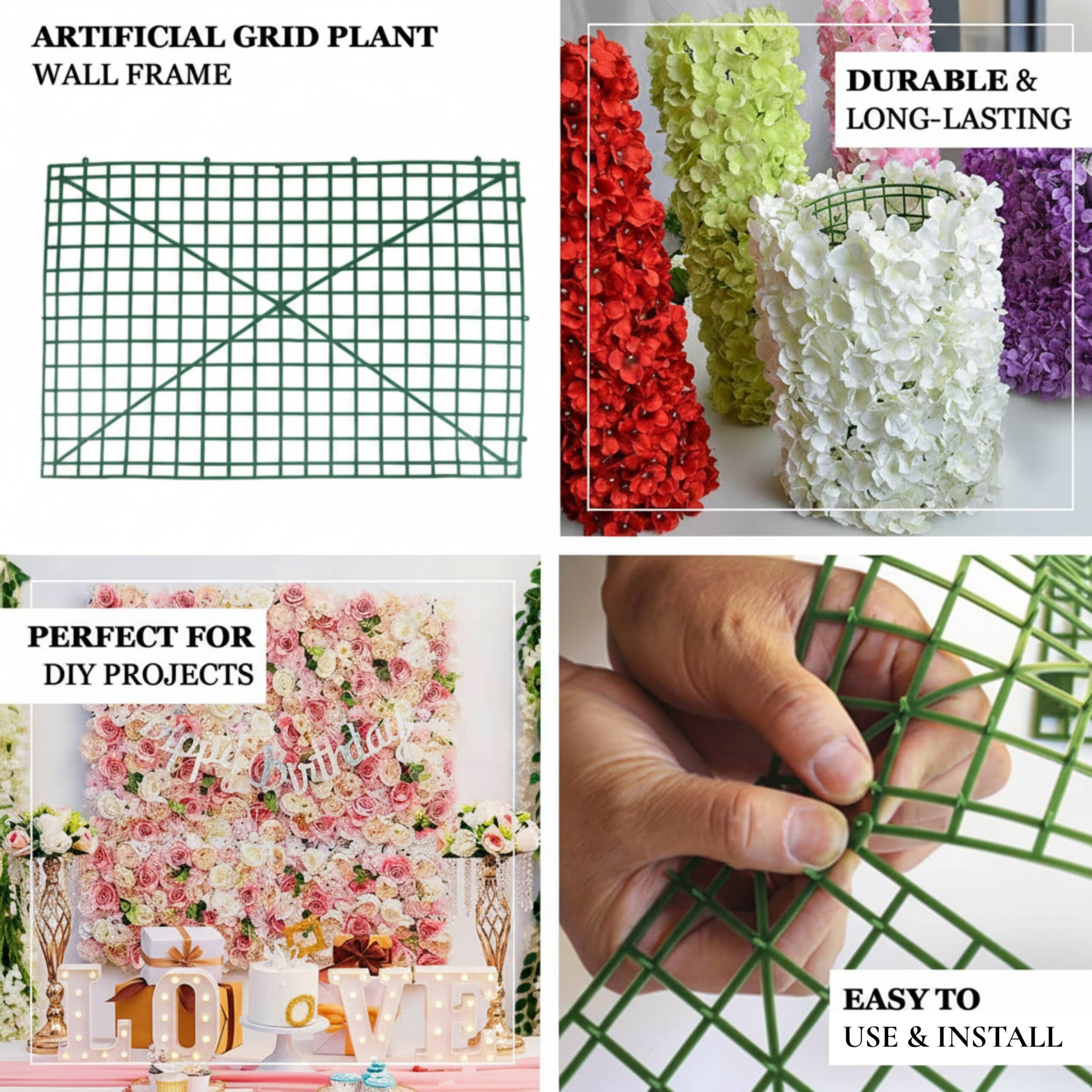 1 Empty wall Hedge Mat | Plastic green mesh for Decorations and Creative Setups - Image 3