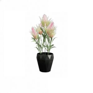 Vine flower potted in Icosahedron Vase | 35cm Table Top Decoration