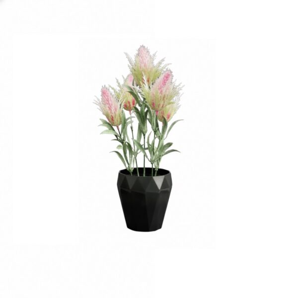 Vine flower potted in Icosahedron Vase | 35cm Table Top Decoration - Image 1