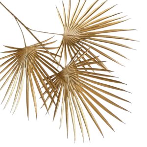 3 Heads Gold Palm Spray Plant Bunch | 72cm Decorative Statement Piece for Home and Events