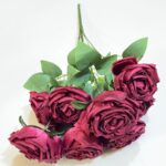 9 Heads Bouquet Camellia Artificial Flowers | Wedding and Home Decoration Floral setup Roses (PN-2) - Image 8