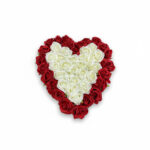 Heart-Shaped Artificial Rose Flower Arrangement (Red & White)